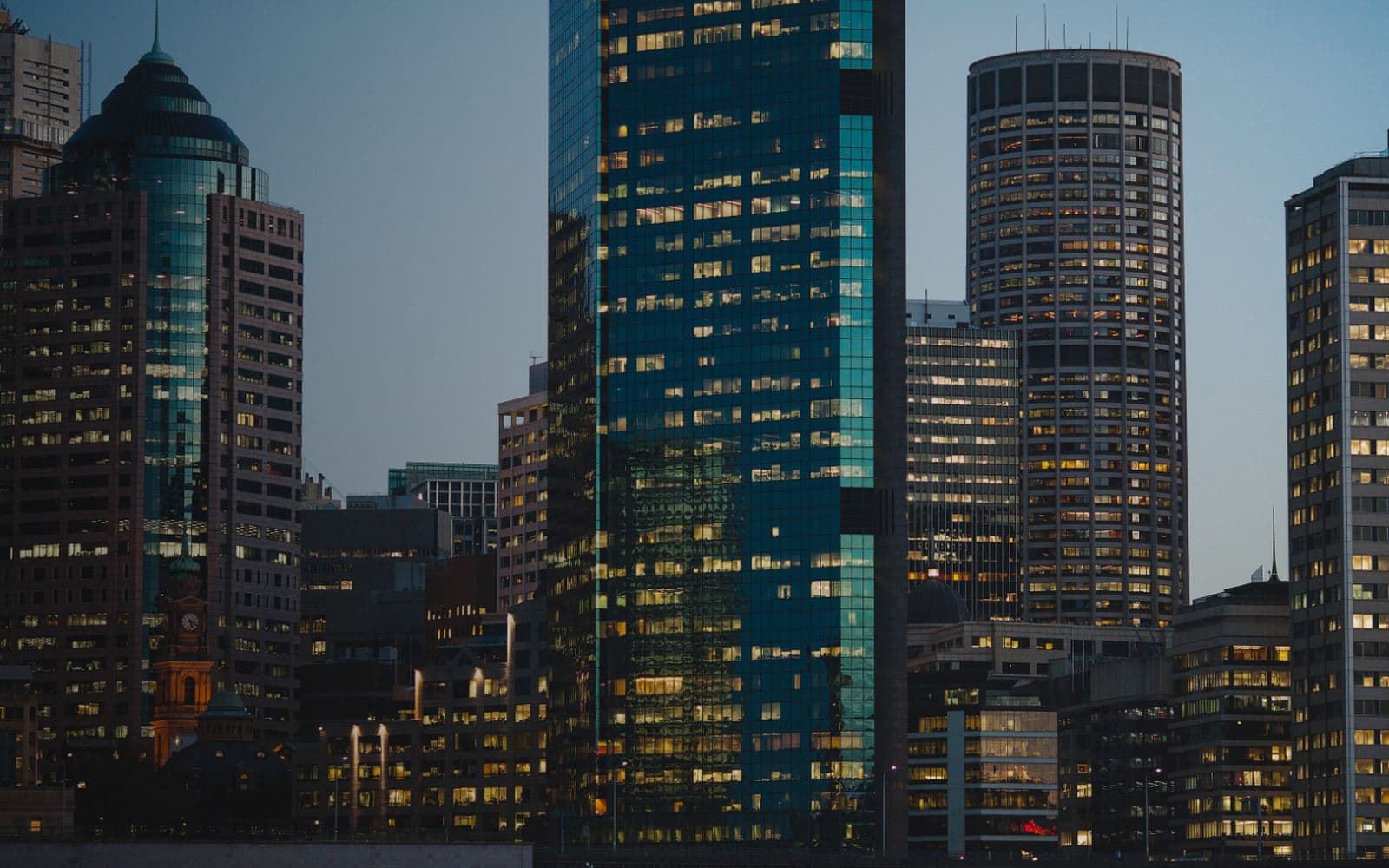 Cityscape at dusk